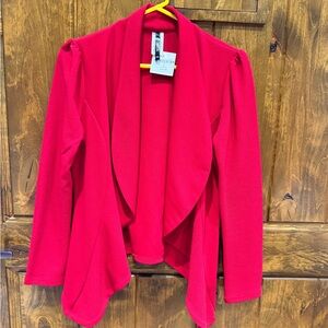 NWT Red open front blazer